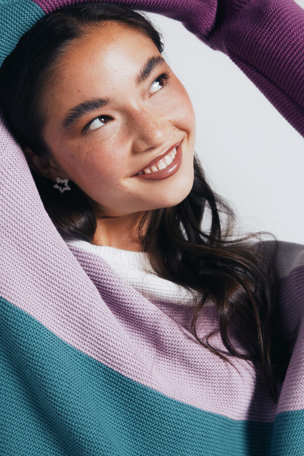 Springfield Jersey color block algod&oacute;n morado/lila