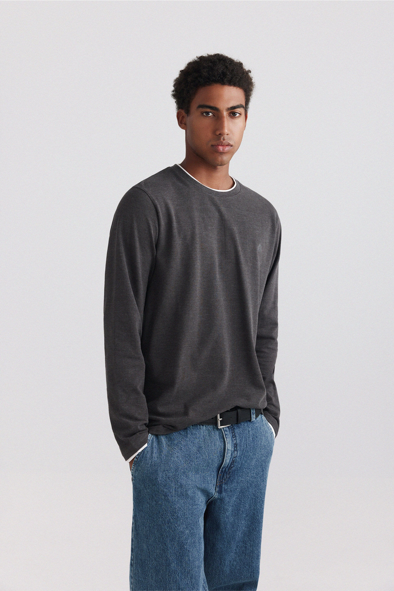 Springfield Camiseta manga larga doble cuello melange