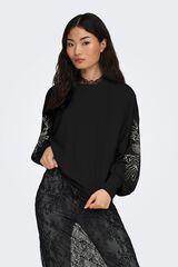 Only Sudadera detalles bordados negro