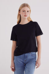 Springfield Majica sa metalnim ringlicama na rukavima Crna