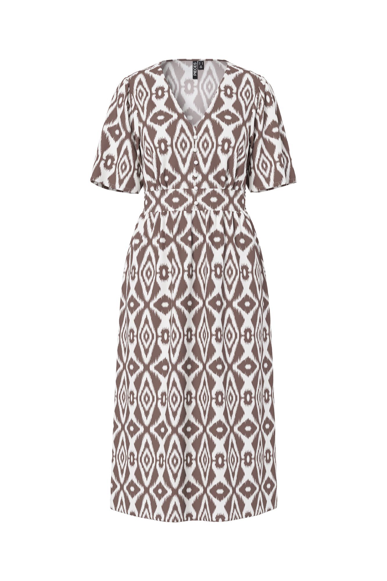 Pieces Vestido midi de manga corta estampado