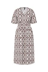 Pieces Vestido midi de manga corta estampado blanco