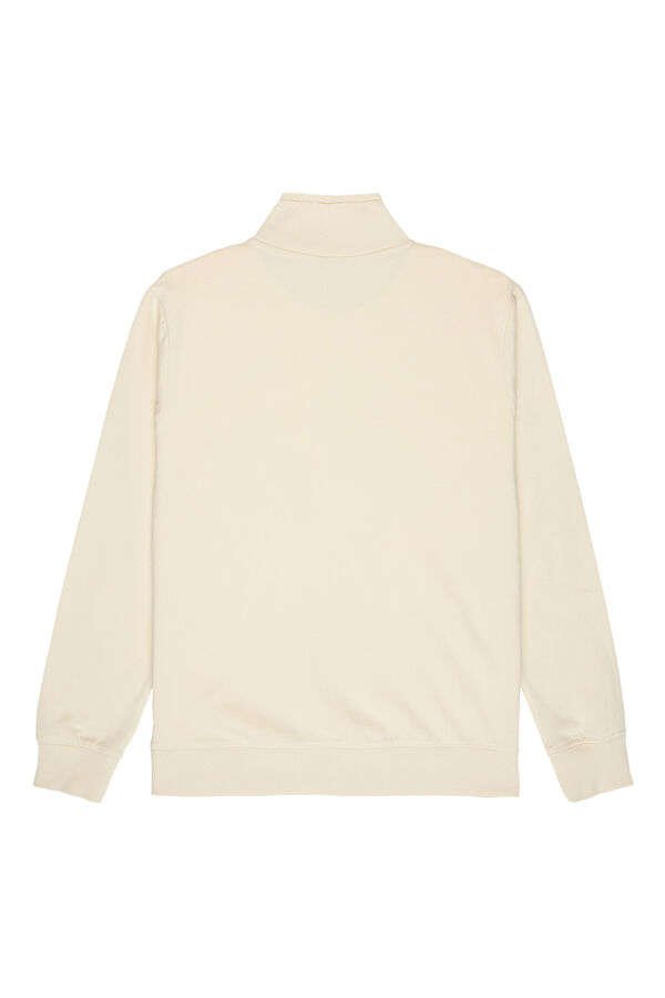 Quiksilver Sudadera con cremallera y cuello mock neck blanco
