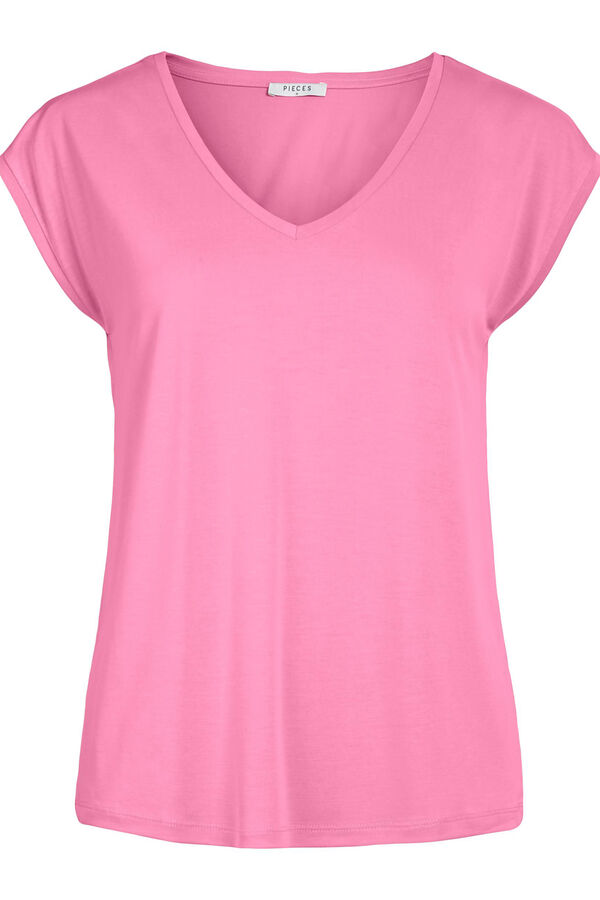 Pieces Camiseta b&aacute;sica manga corta morado/lila