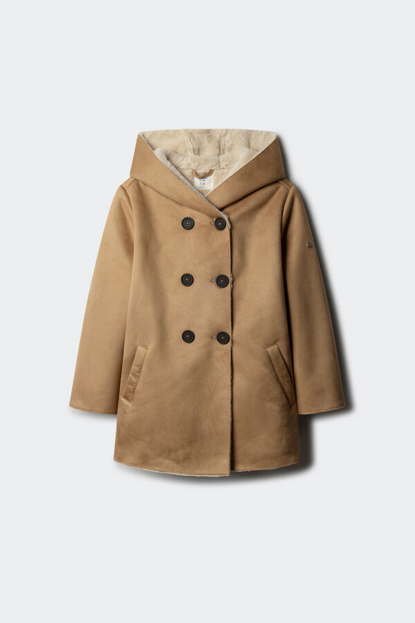 Springfield Kids Jakna od sukna na preklop za devojčice Bež