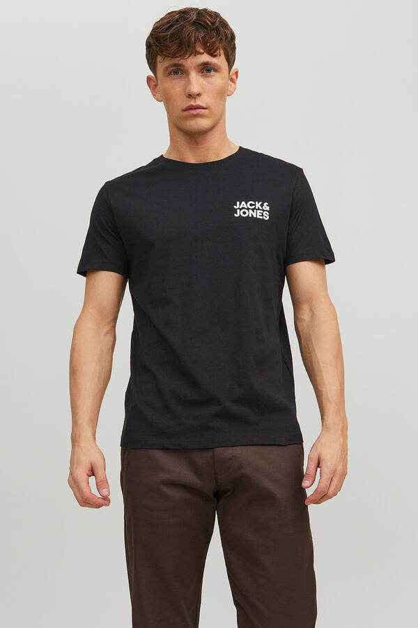 Jack & Jones T-shirt regular fit com logo pequeno preto