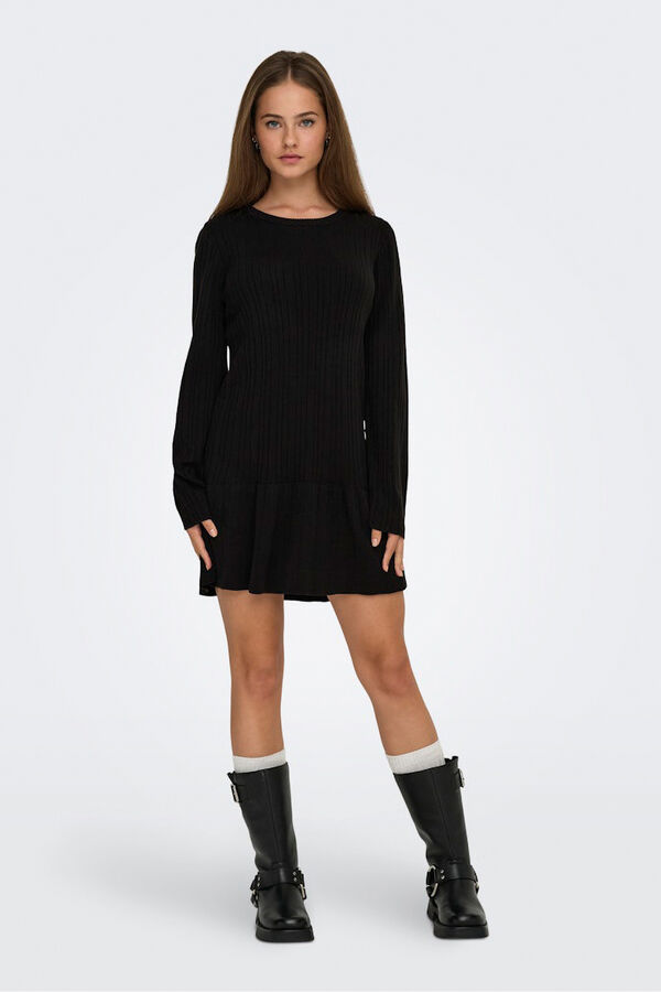 Only Vestido curto com folho preto