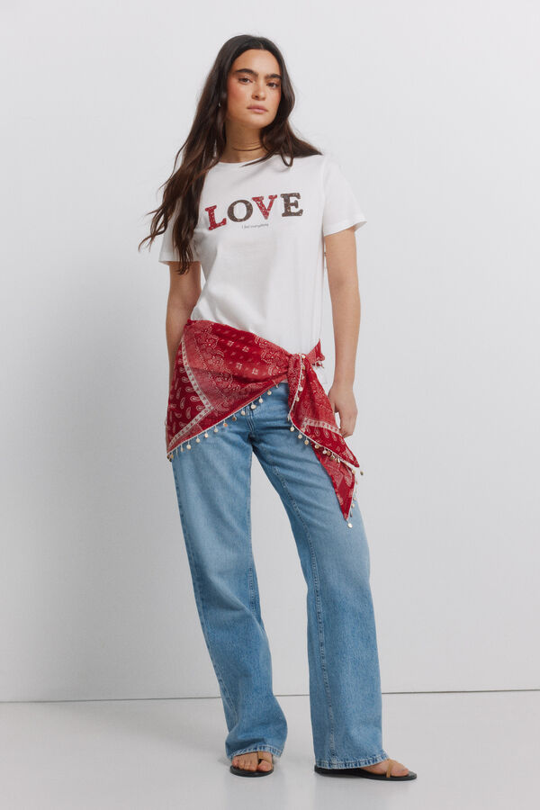 Springfield Majica od pamuka sa printom Bež