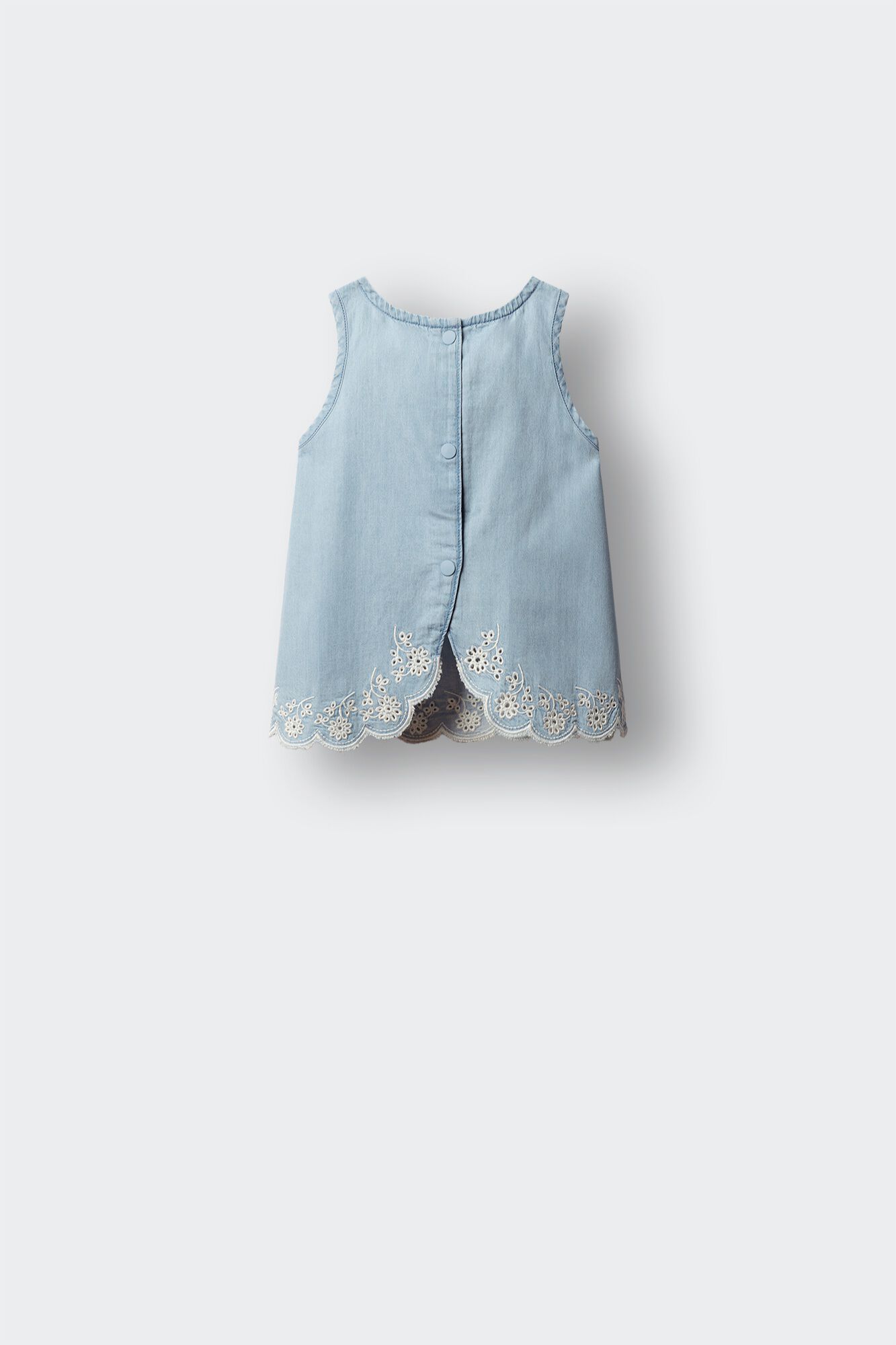 Springfield Kids Blusa denim ligero troquelado ni&ntilde;a