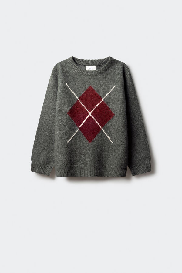 Springfield Kids Kaki džemper sa dijamantskim džemper za dečake Zelena