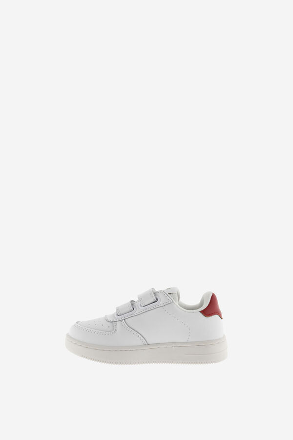 Victoria T&ecirc;nis Victoria Tiempo de pele sint&eacute;tico com detalhes contrastantes e tiras de velcro azul