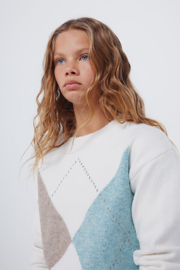 Springfield Kids Devojački dijamantski džemper Bež