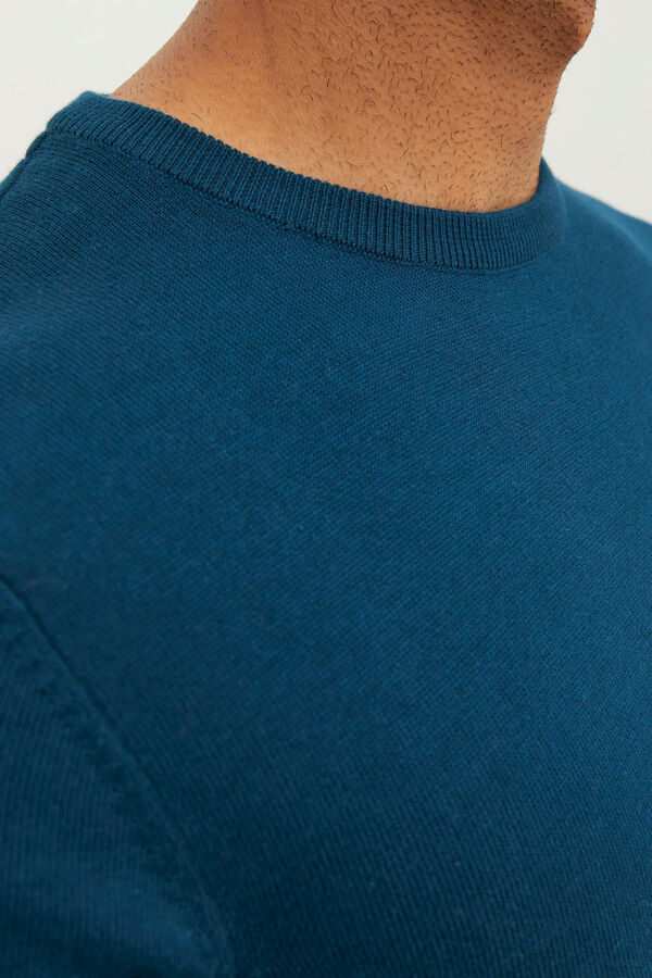 Springfield Jersey básico cuello redondo azul medio
