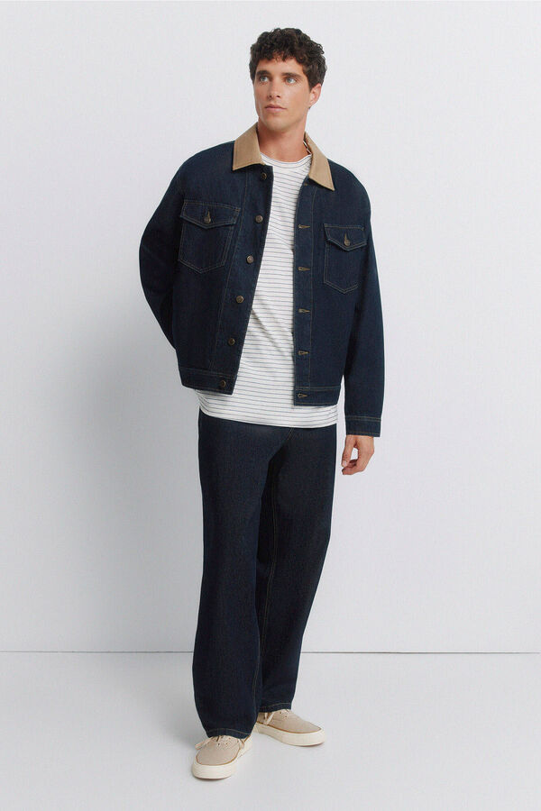 Springfield Prugasta osnovna majica Bež