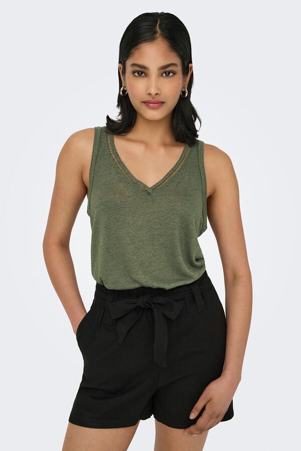 Only Camiseta regular fit tirantes verde