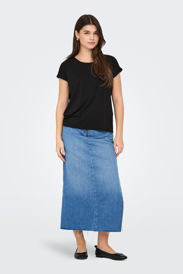 Only Camiseta regular fit glitter negro