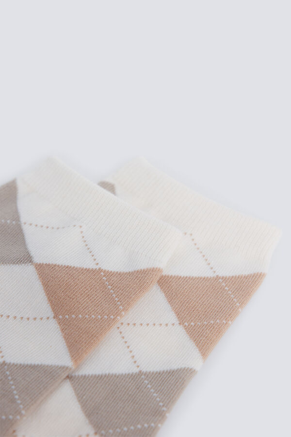 Springfield Duge čarape sa rombovima Braon