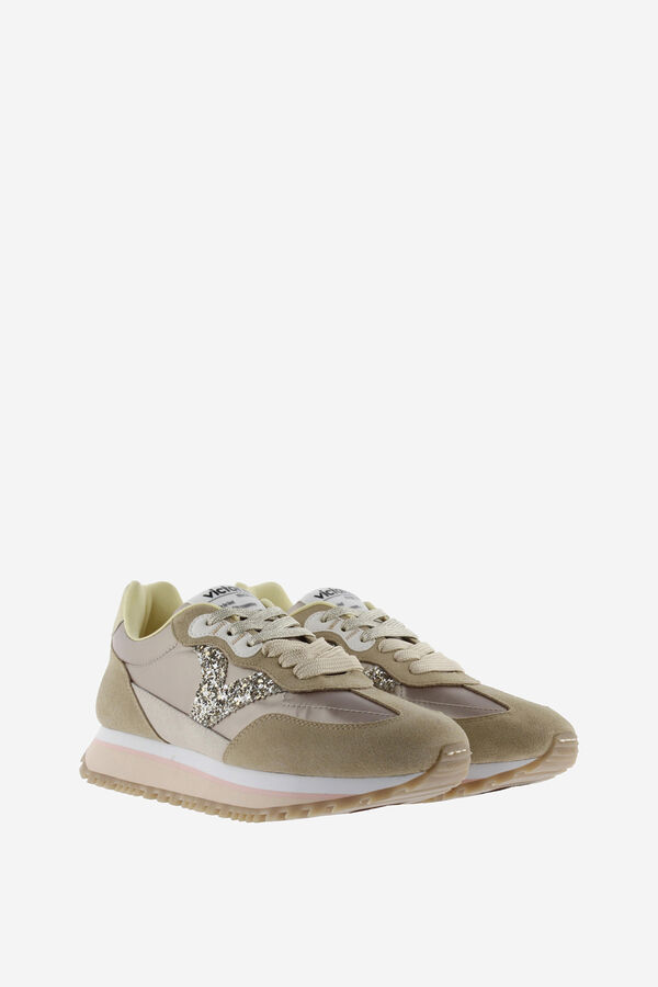Victoria Zapatillas con brillo amarillo
