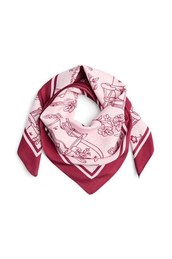 Pieces Print viscose scarf pink