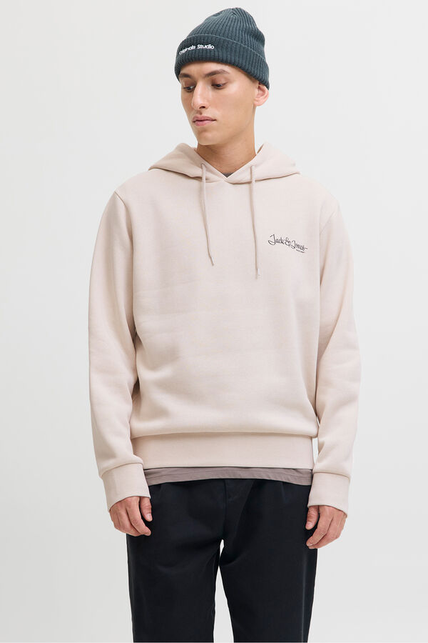 Jack & Jones Sudadera capucha logo gris