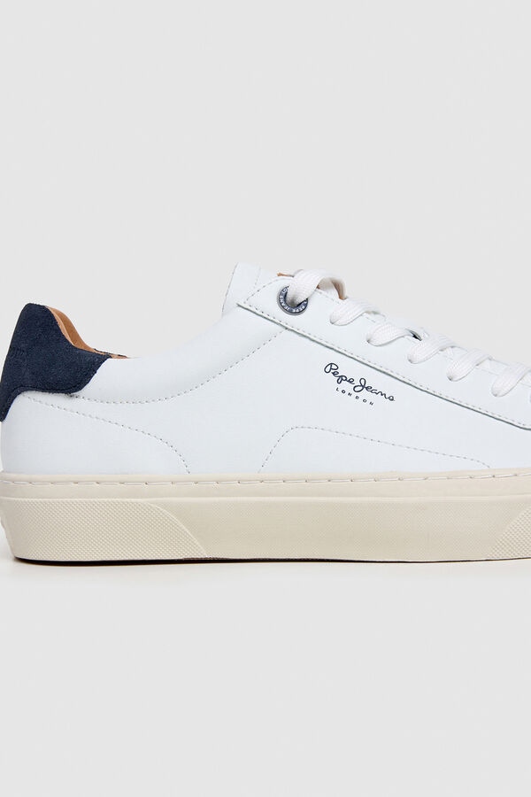 Zapatillas Pepe Jeans Masterlow - Piel Blanca, Suela Vulcanizada, Diseño Retro Con Logotipo, Corte Bajo