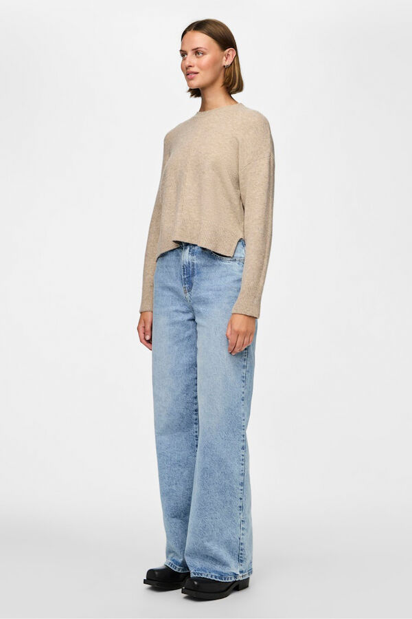 Pieces Jersey punto b&aacute;sico gris