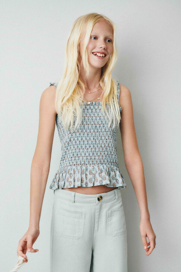 Springfield Kids Top sa pečatima za devojčice Zelena