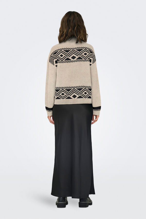 Only Detalhe da borda de Camisola cinzento