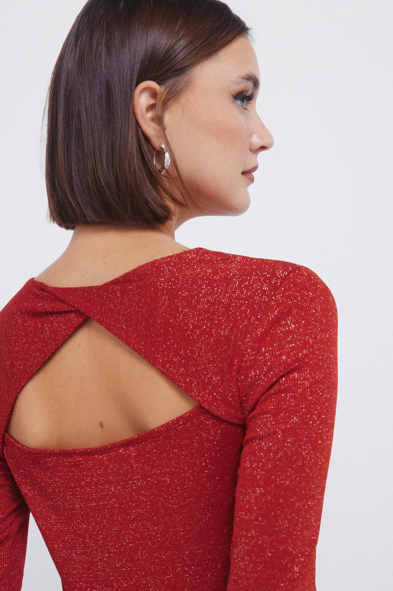 Springfield Camiseta lurex escote espalda