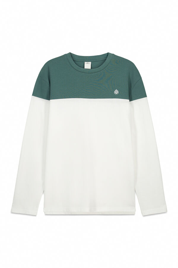 Springfield Majica dugih rukava u blokovima boja Bela