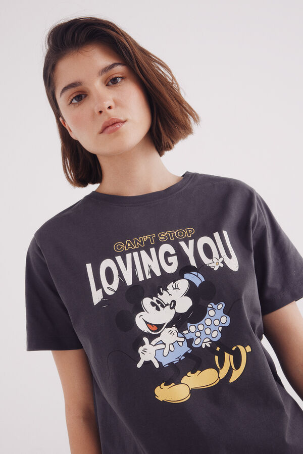 Springfield Majica sa grafičkim printom Mikija Mausa Siva