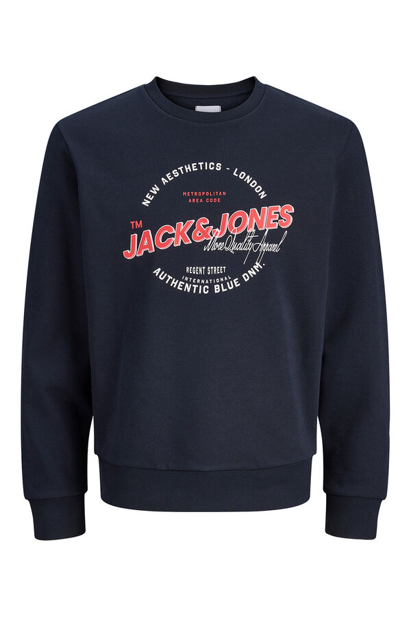 Jack & Jones Sudadera logo grande azul
