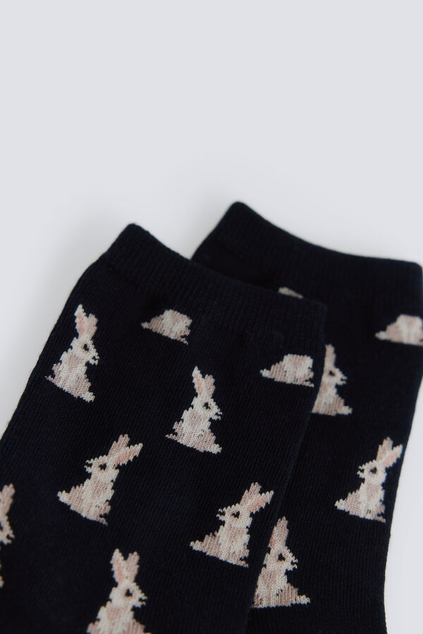 Springfield Duge čarape sa zečevima Plava