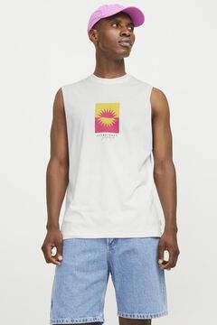 Springfield Camiseta oversize sin mangas blanco