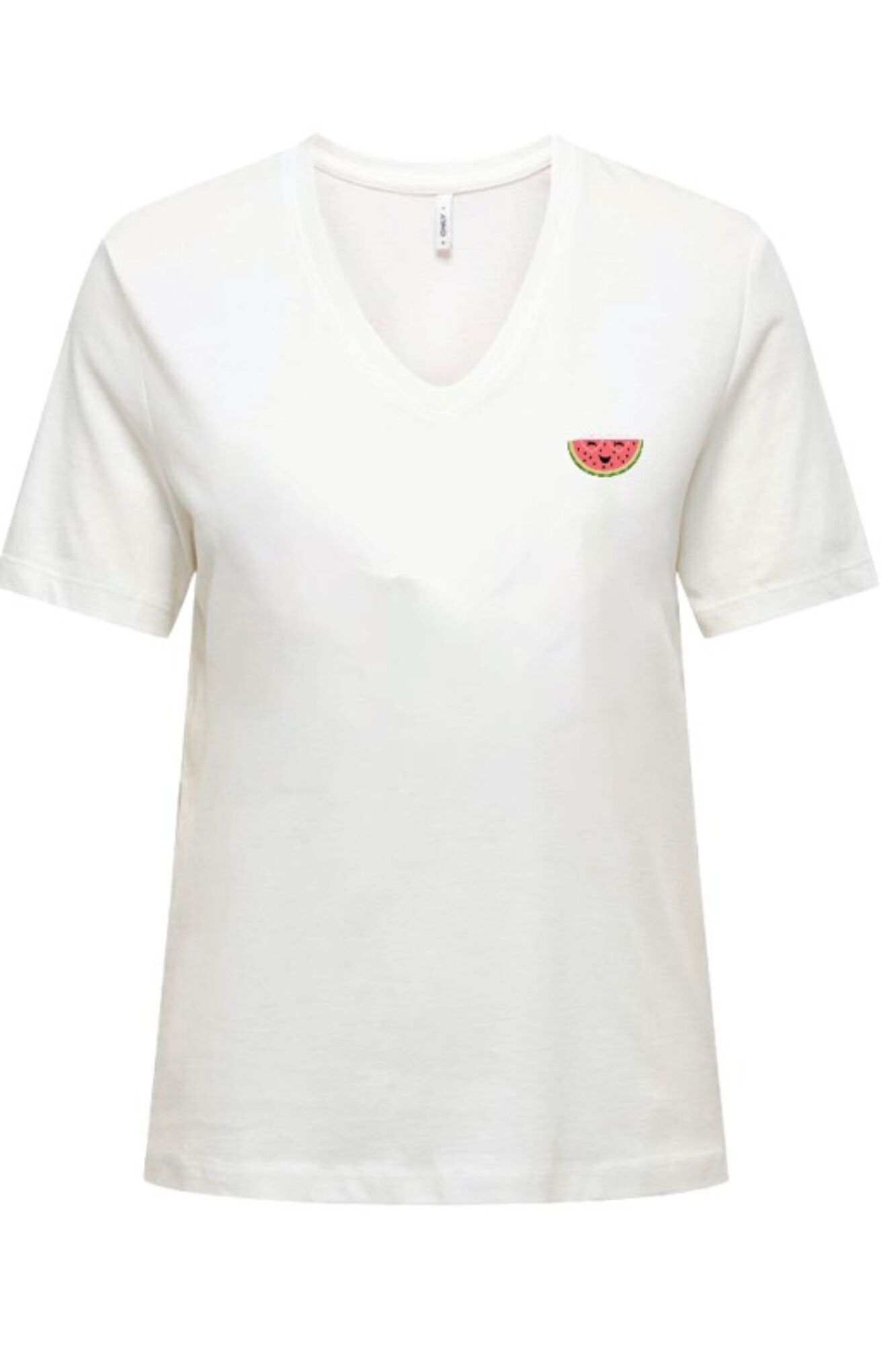 Only T-shirt de manga curta gola em bico