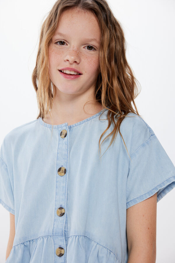 Springfield Vestido denim ligero niña azul medio