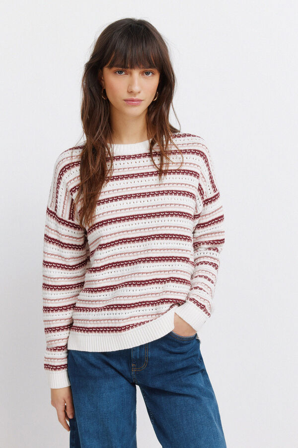 Springfield Džemper sa prugastom strukturom Roze