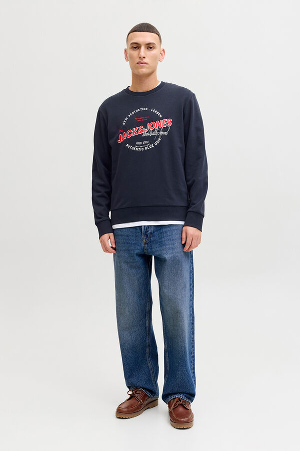 Jack & Jones Sudadera logo grande azul