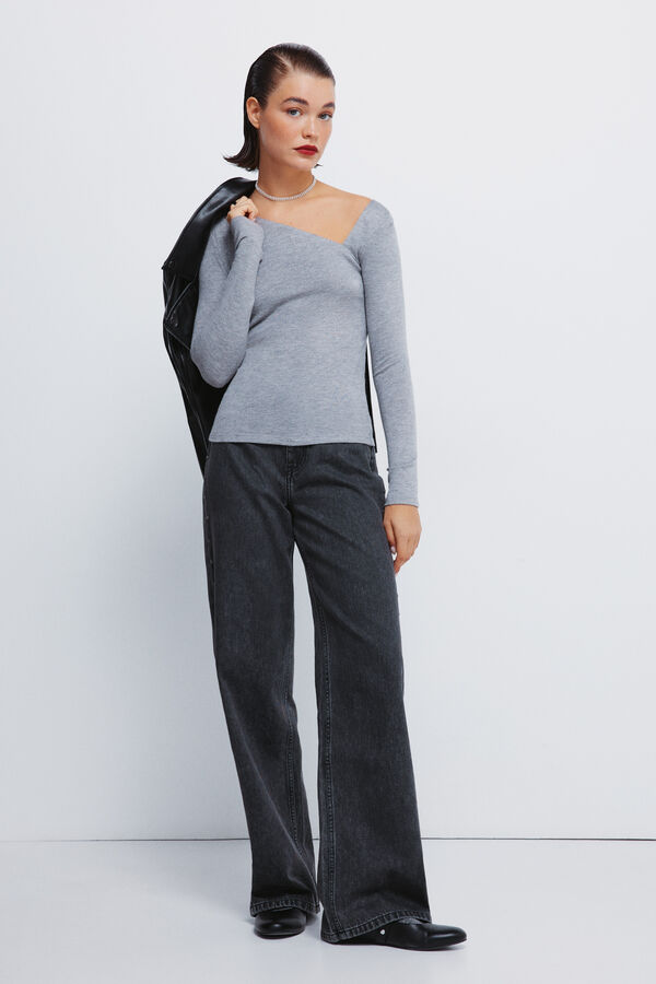 Springfield Majica sa asimetričnim izrez Siva