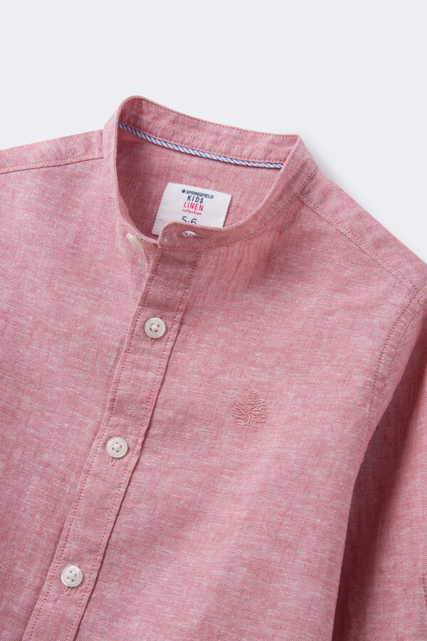Springfield Boys' linen shirt pink