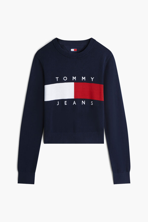 Tommy Jeans Jersey de cuello redondo azul