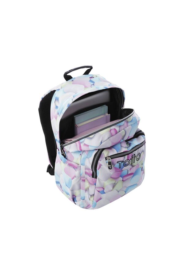 Totto Mochila Acuareles Glitter blanco