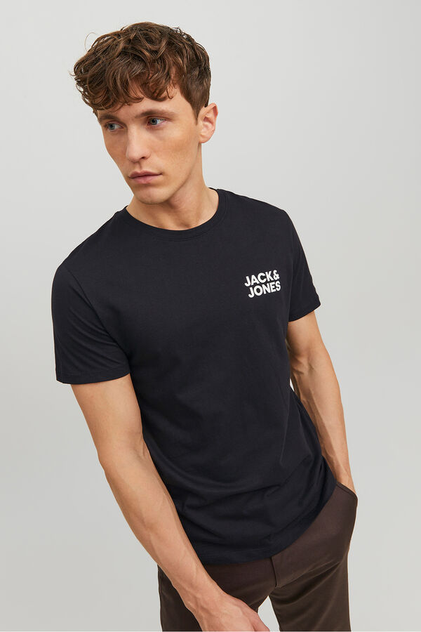 Jack & Jones T-shirt regular fit com logo pequeno preto
