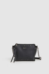 Pepe Jeans Bolsa transversal com efeito de couro e tachas preto