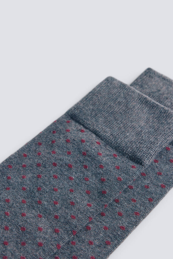 Springfield Duge čarape sa kontrastnim tufnama Siva