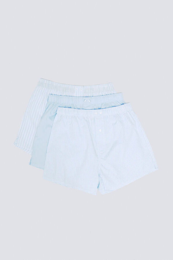 Springfield Pack of 3 printed poplin boxers blue