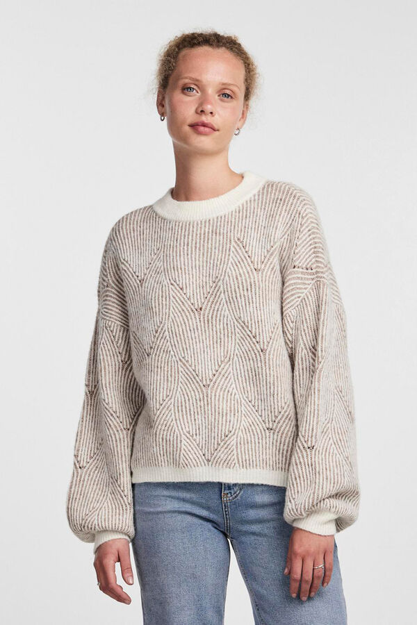 Pieces Knit jumper white