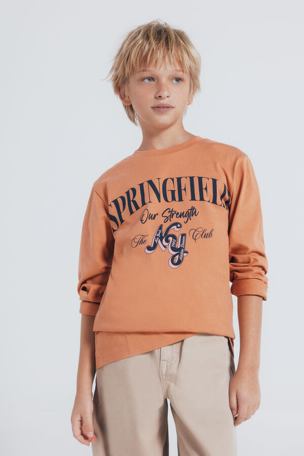 Springfield Kids Springfield orange long sleeve T-shirt for boys red