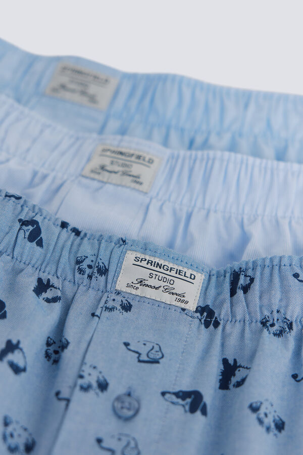 Springfield Pakovanje od 3 komada mu&scaron;kih gaća sa motivom psa Plava