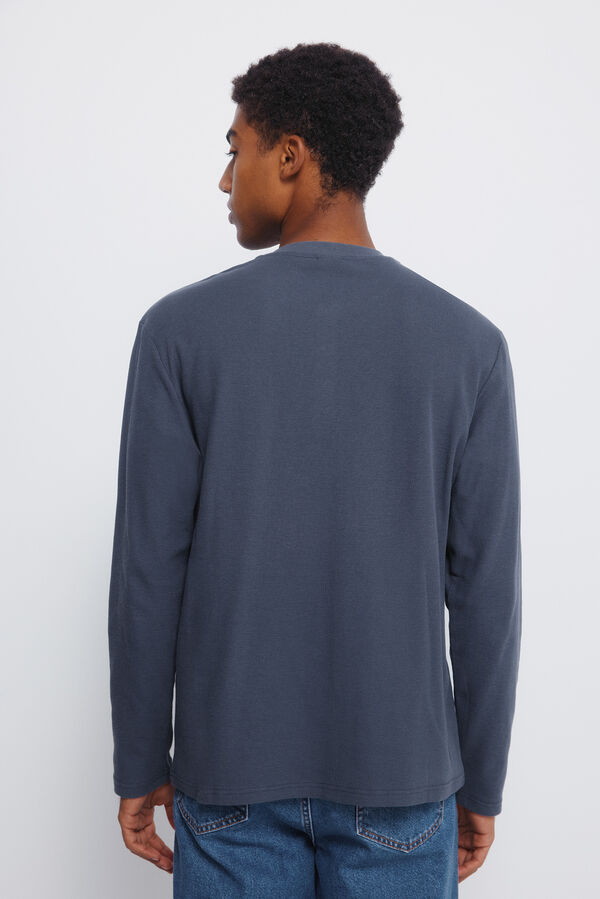 Springfield Majica rukav sa kragna sa dugmićima majica Plava